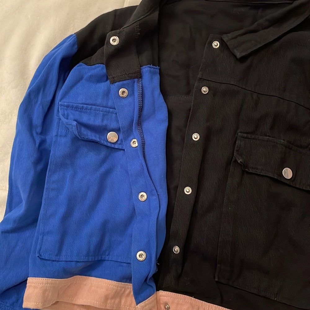 Snap-Button Collared Multicolor Jacket - image 3